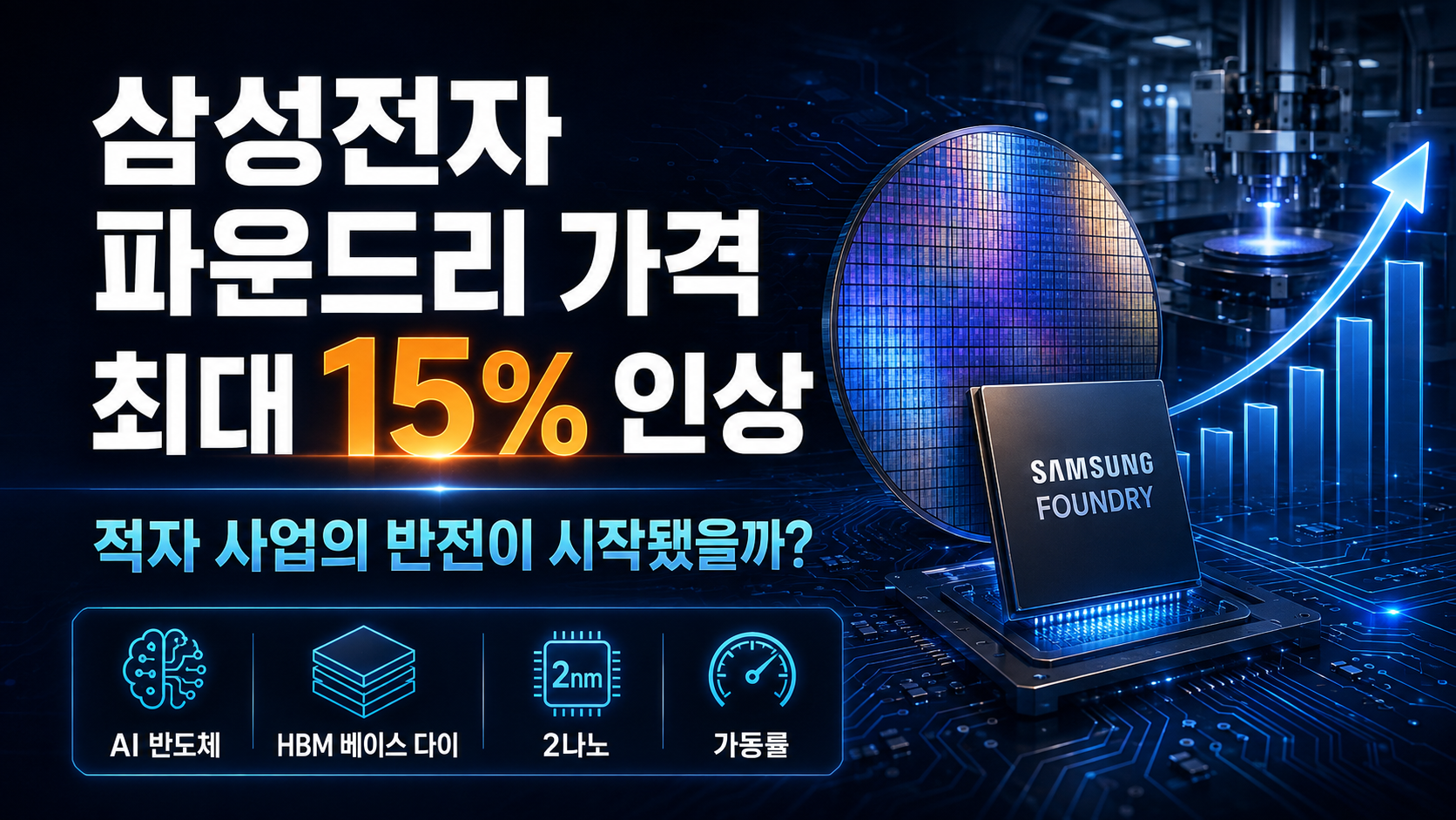 삼성전사 파운드리 가격 최대 15% 인상
