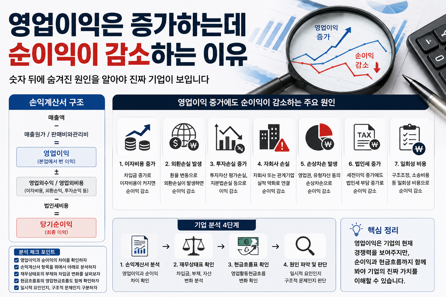 영업이익은 증가하는데 순이익이 감소하는 이유